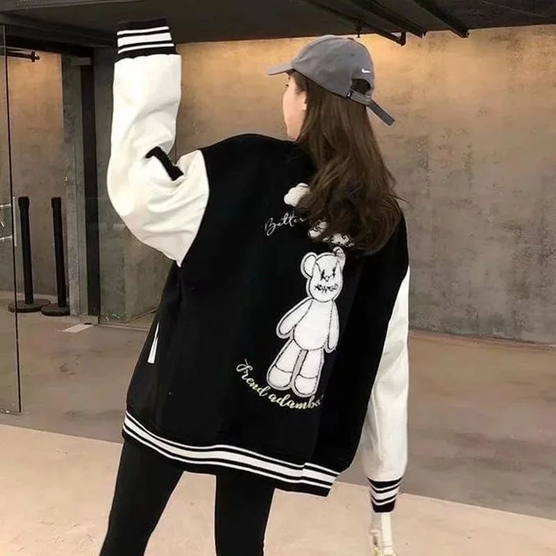 A ADAMBO BEAR Baseball Jaket Terbaru - Varsity Jaket UNISEX - Jaket baseball UNISEX || Sweater Motif Terbaru Korean Style Jacket Fashion Terkini Casual OOTD