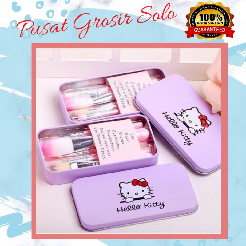 Kuas Make Up 7 in 1 Hello Kitty -- AC 313 – brush  koas alat  make up kosmetik set lengkap pria wani