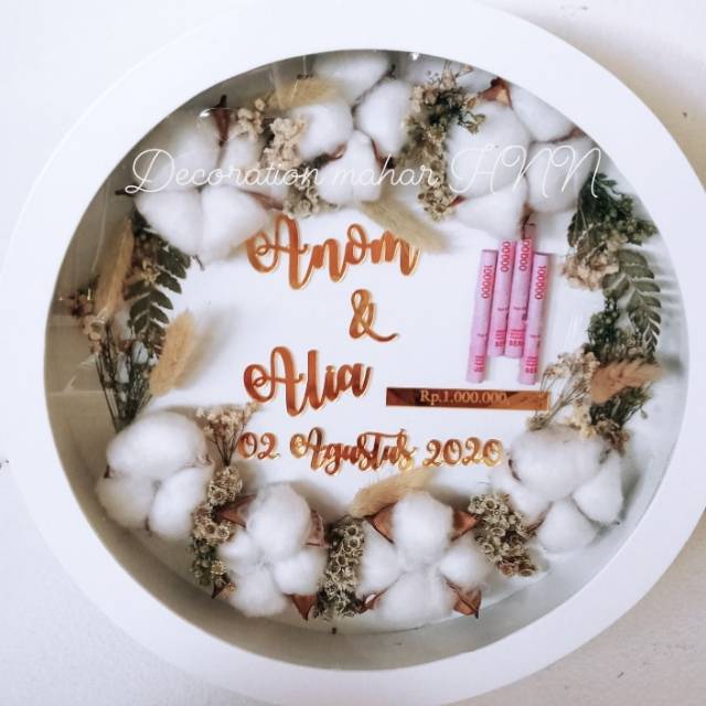 Mahar bulat bunga rustic (mahar pernikahan)