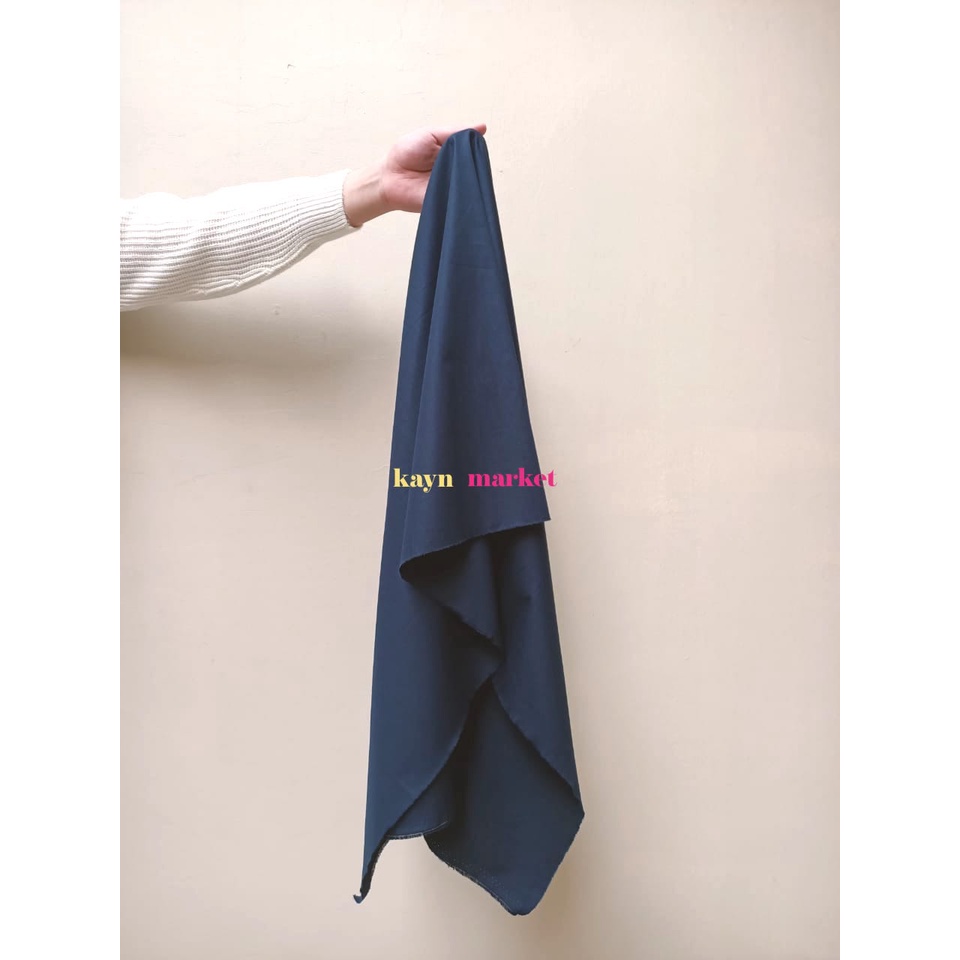1/2 Meter Kain Poplin Premium NAVY BLUE BIRU Jepang Popline / Meter Roll Grosir Ecer Fabric Textile