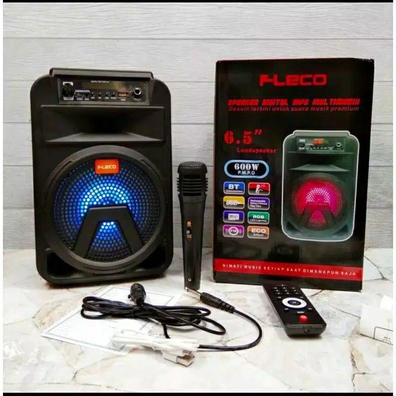 Speaker Bluetooth Fleco F3362/FL611/FL612 Microphone Karaoke/Salon Aktif Wireless Subwoofer 6,5Inch