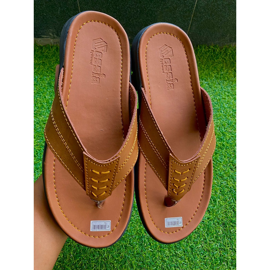 Sandal Cowok Jepit Bahan Kulit Asli Sc05