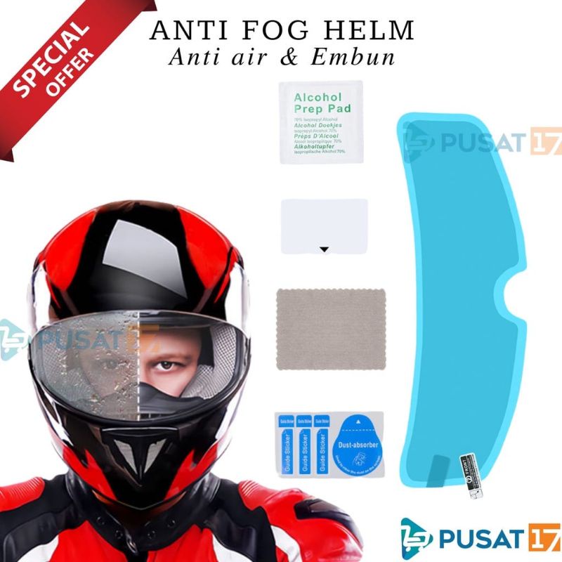 STIKER ANTI FOG KACA HELM MOTOR / ANTI EMBUN HELM ANTI AIR HUJAN