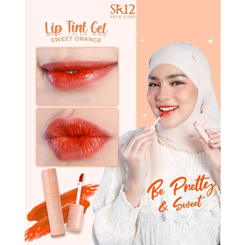 Liptint SR12 Lip Tint Gel Sweet Orange 2gr BPOM Ringan Tidak Lengket Cepat Meresap