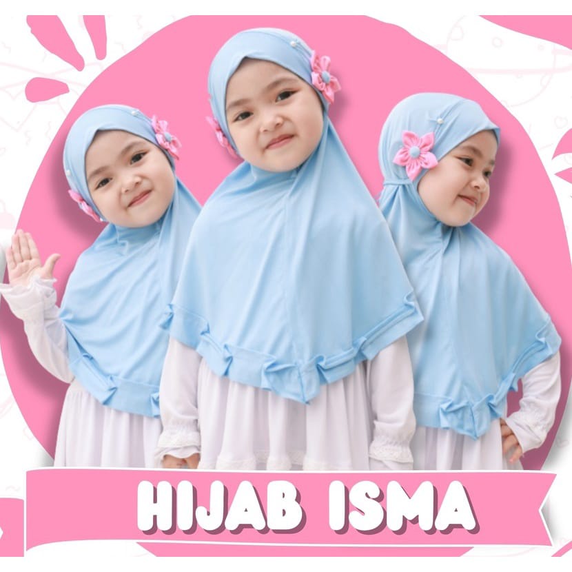 HIJAB ANAK UKURAN PAUD,TK,SD USIA 3,4,5,6 TAHUN MODEL TERBARU/HIJAB ISMA