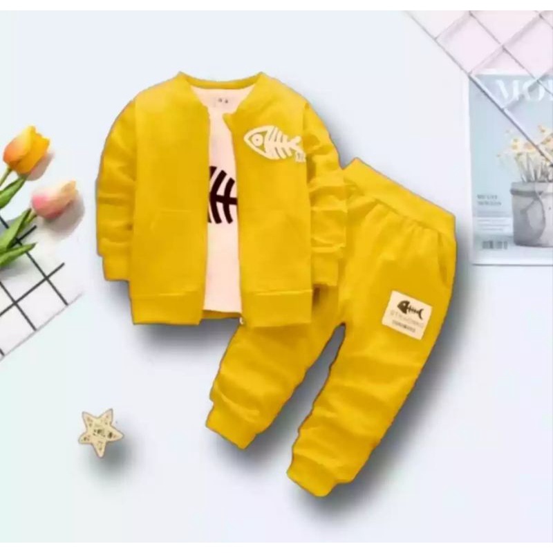 Jaket anak laki laki Setelan anak laki laki Baju anak 3 in 1 Baju setelan anak 5-6 tahun