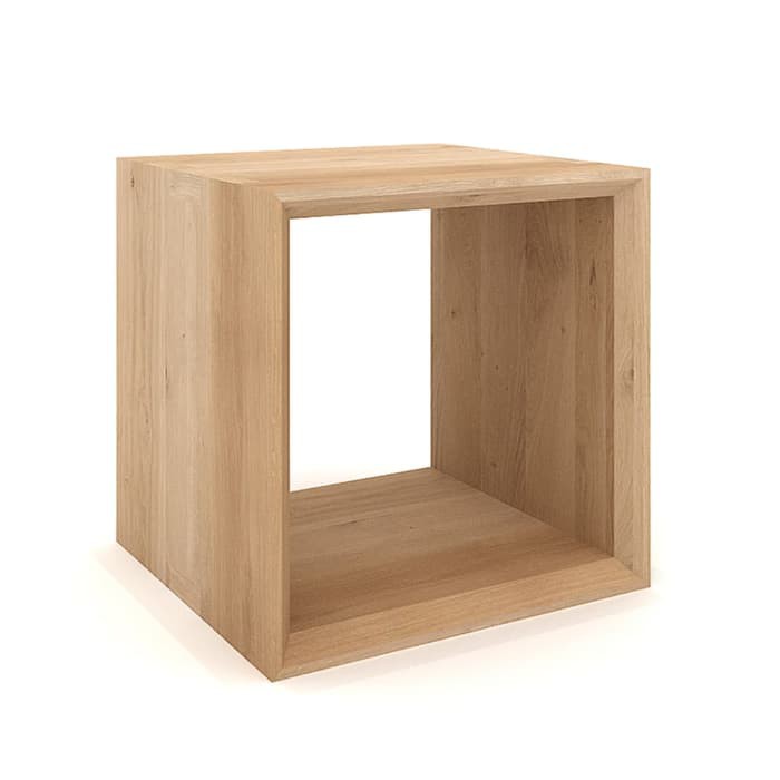 Cube Side Table Meja Kamar Nakas Minimalis Serbaguna Jati Belanda Shopee Indonesia