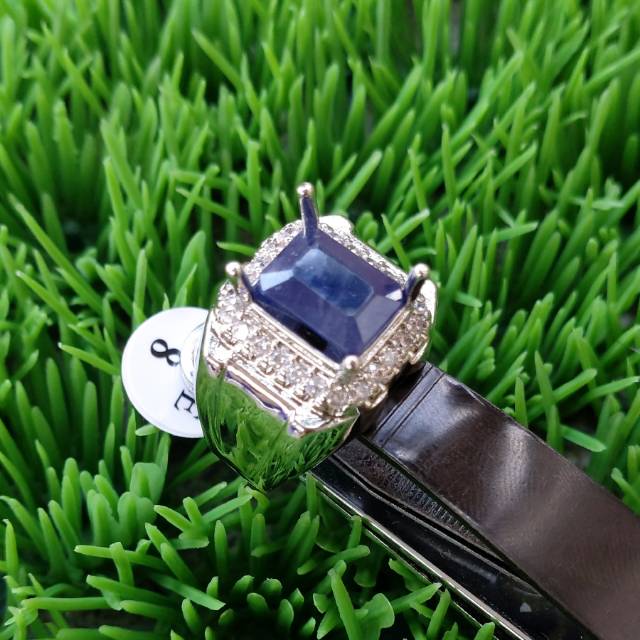 Cincin Blue Safir Batu Asli Pria