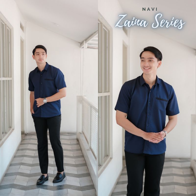 Baju Atasan Pria Kemeja Polos Amani Zaina