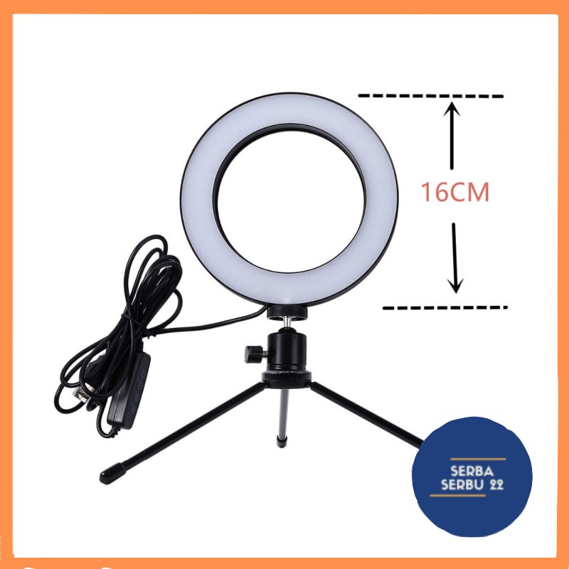 Ringlight with Tripod Holder Tripod MINI + Ringlight 16cm Vlog Beautician [SS]