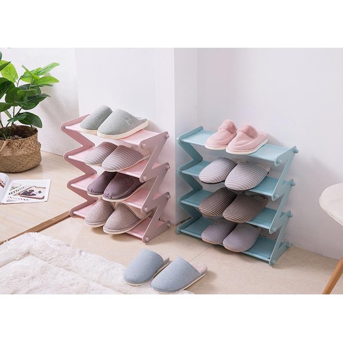 Rak Sepatu 4 Susun Shoe Rack Sandal Holder Mudah Bongkar Pasang Rak Buku Serbaguna Storage 4604