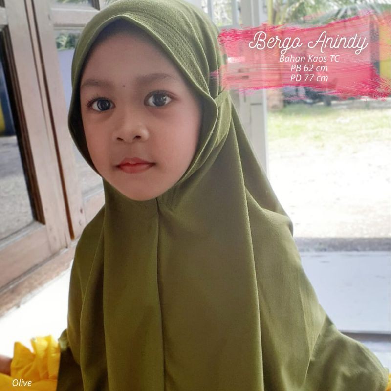 Termurah - Hijab Anak Khimar Bergo Tali Anak Baham Kaos TC Halus Premium Nyaman Dipakai | Bisa Cod