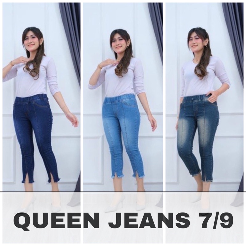 VAVA CELANA JEANS 7/9 FRONT LINE|QUEEN CELANA JEANS 7/9 FRONT LINE BELAH BAWAH