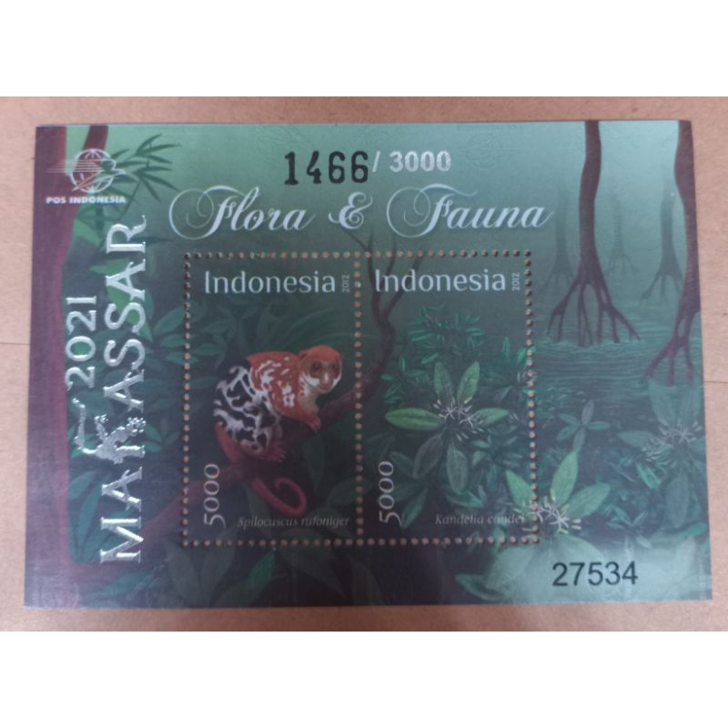 

Souvenir Sheet Indonesia seri Flora Dan Fauna 2012 Cetak Tindih Makassar 2021