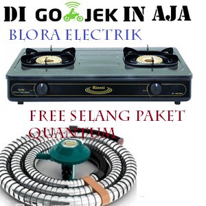 Kompor Gas Rinnai 2 Tungku RI-602 BGX Api Tornado + FREE paket QUANTUM