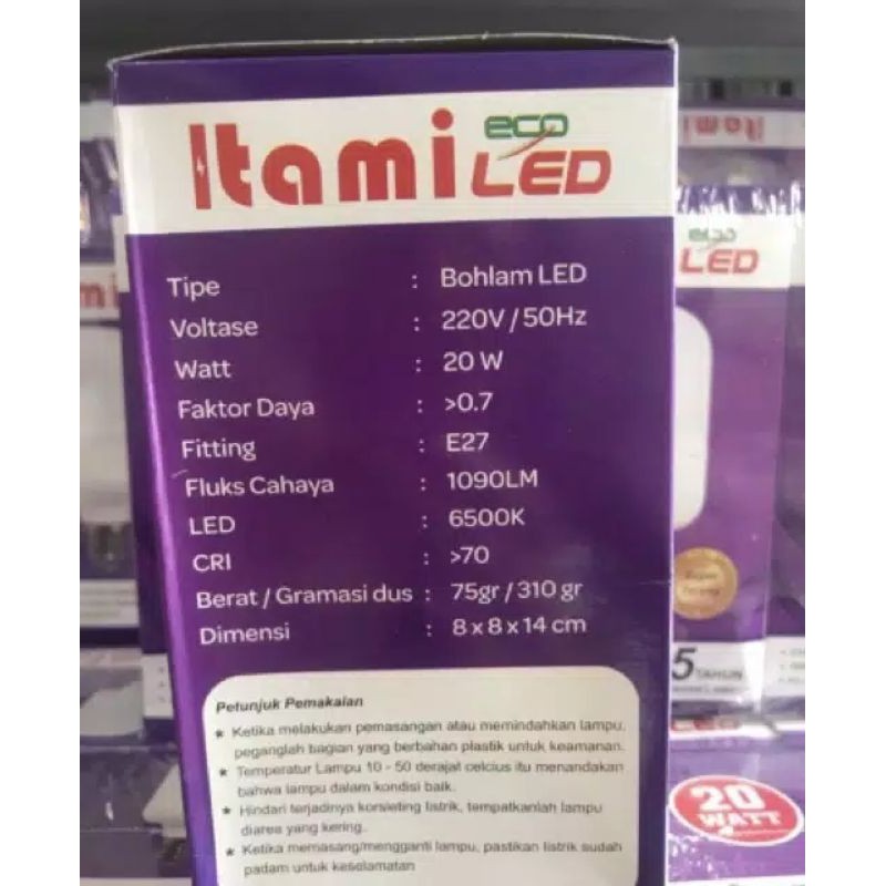 ITAMI Lampu LED 20 watt Cahaya Putih