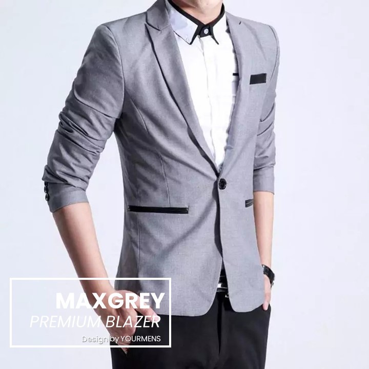 BLAZER PRIA SLIMFIT KERJA KANTOR - BLAZER SEMI FORMAL PRIA MAXGREY SUPER GIO ORIGINAL NIKAYU