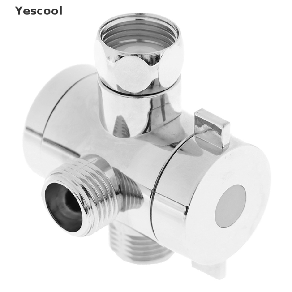 Yescool 1/2 Inch Shower Arm Mounted Diverter Three Way T-adapter Valve For Shower Head .