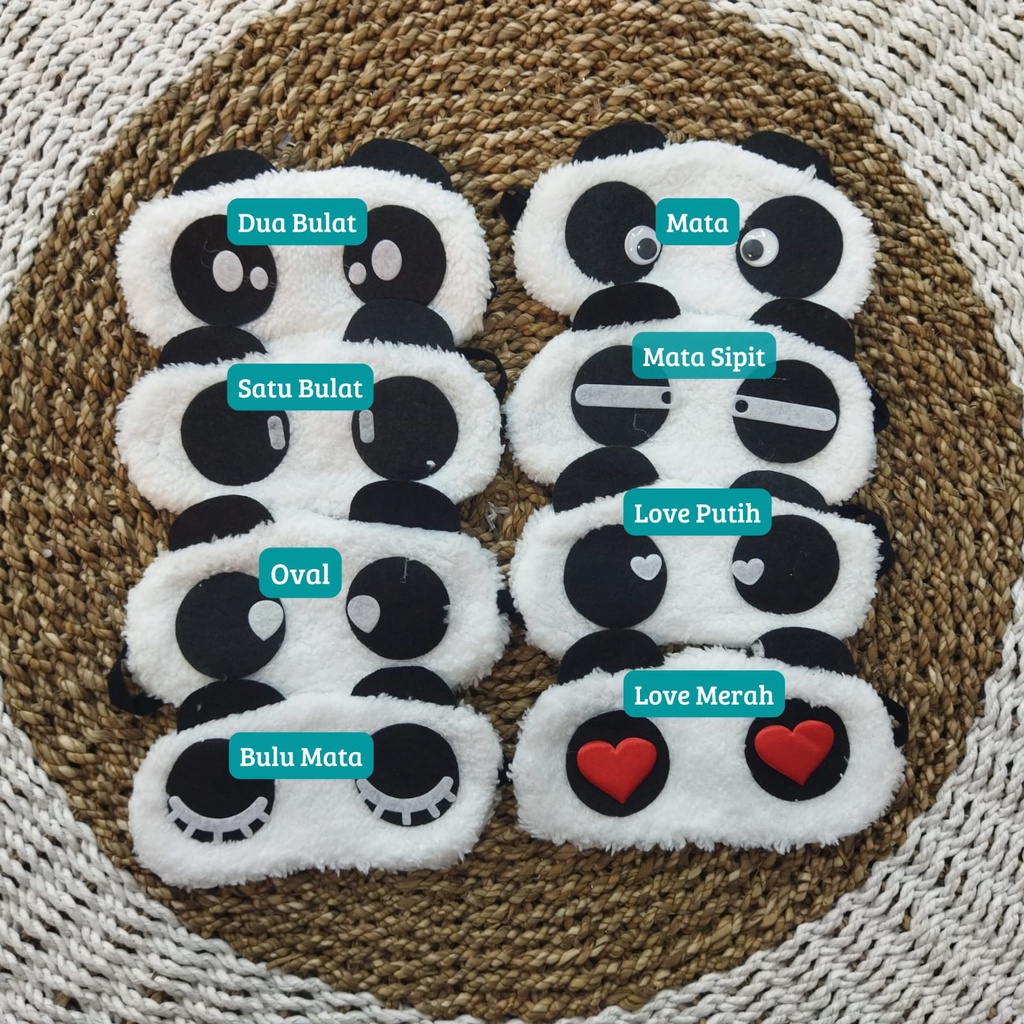 Penutup Mata Tidur Karakter Panda - AC 53 - Sleeping Eye Panda Lucu  Cover Cute  Tutupan Tutup Mata untuk tidur dewasa anak bt21 karakter panda unicorn miniso bts anime lucu pria wanita perempuan murah grosir