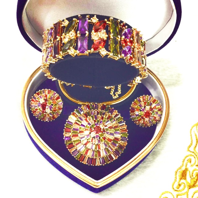 Set bros zircon Borobudur +gelang zircon