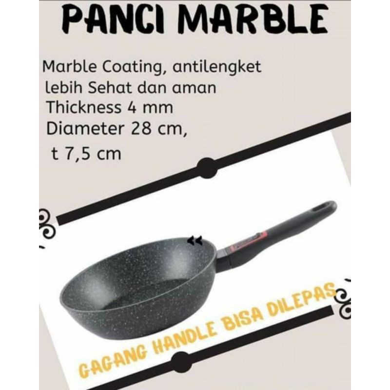 deep frying pan granite (panci marble) golden label
