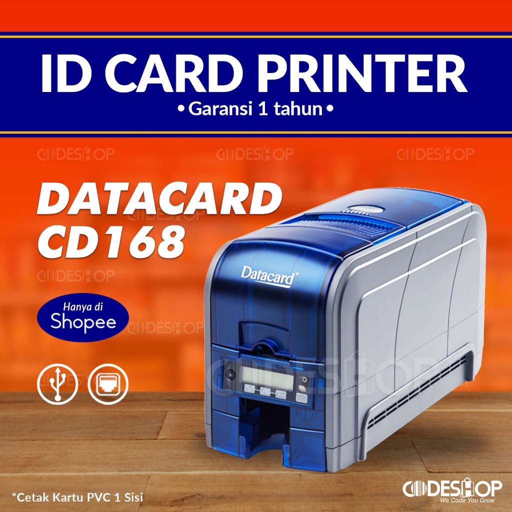 Printer ID Card Datacard CD-168 Single Side Printer Cetak Kartu Anggota 300 dpi