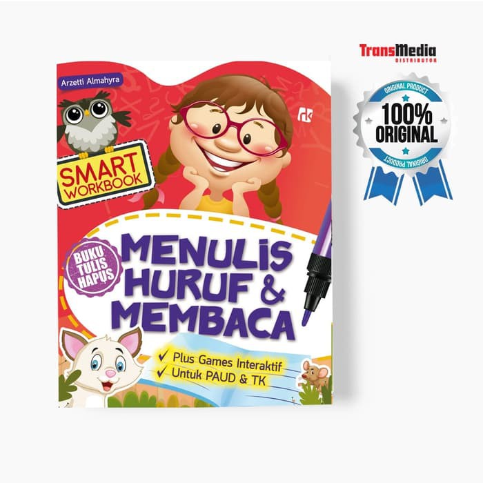 

Smart Workbook Menulis Huruf & Membaca (Buku Tulis Hapus)