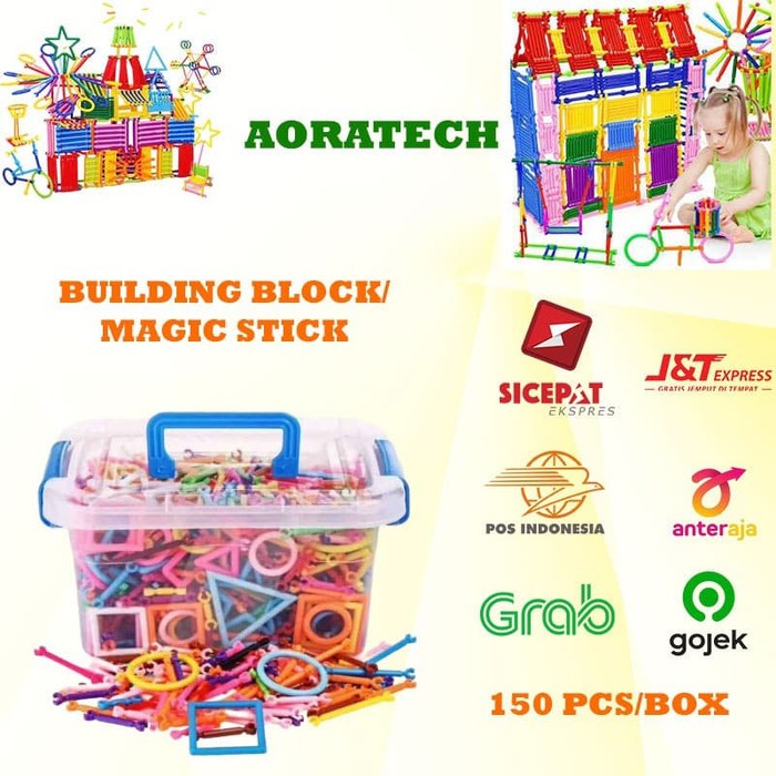 Building block magic stick mainan kreatif anak isi 150pcs