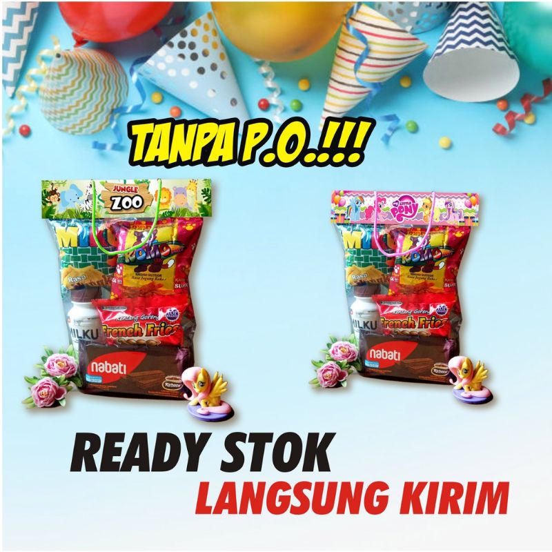 

Isi 10 pcs - Tas Label plastik jajan Snack Ultah Karakter- Tas Ulang tahun Anak