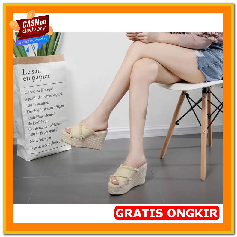 Asli Realpic / Sepatu Wedges Tory Burch 77-122 / Sepatu Import Branded Pd 08 Sandal Wedges Dengan