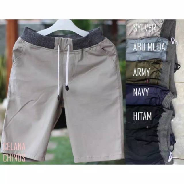 Celana Chino Pendek Pria mick pinggang karet rip katun twill surfing santaI
