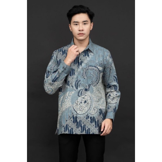 kemeja batik pria lengan panjang lapis Furing bahan katun doby Lasem motif tulis modern exclusive