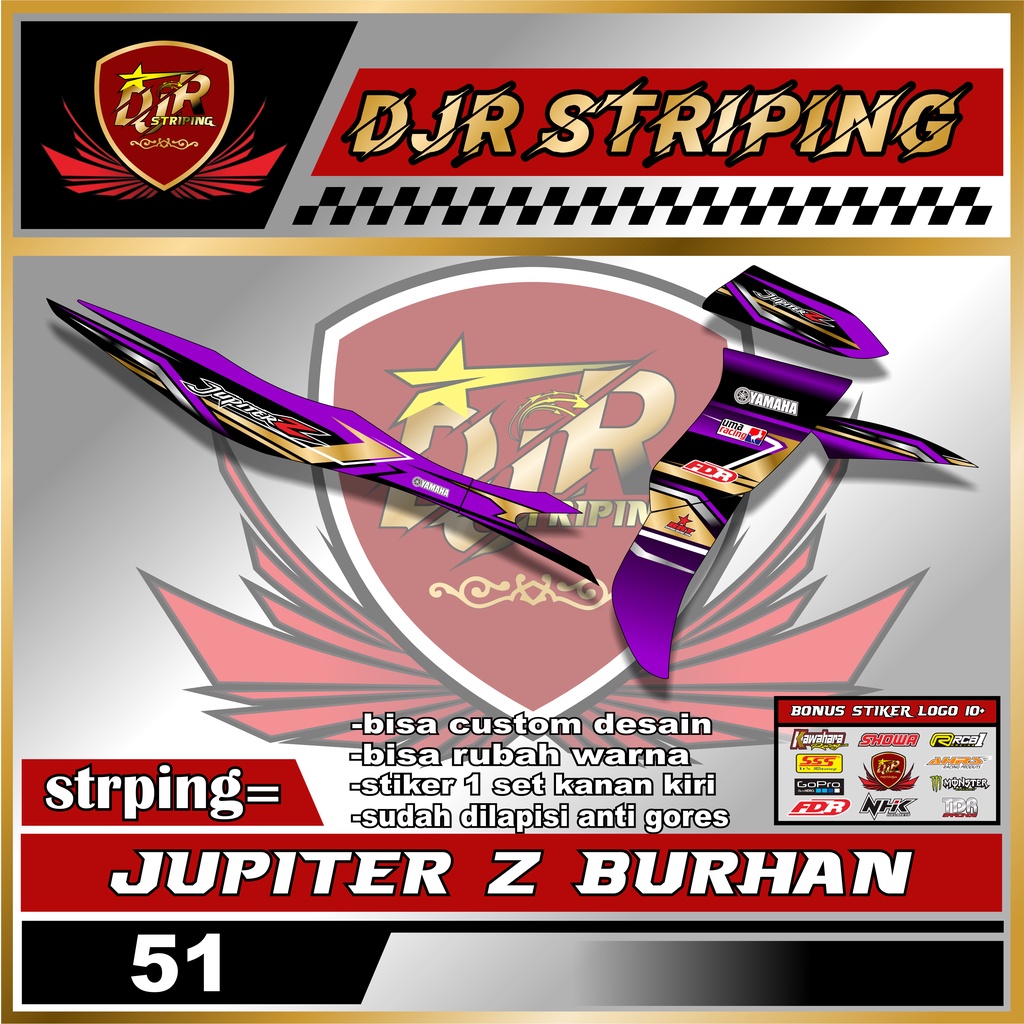 Sticker Striping Variasi Jupiter Z Burhan - Striping Motor Jupiter Z Burhan
