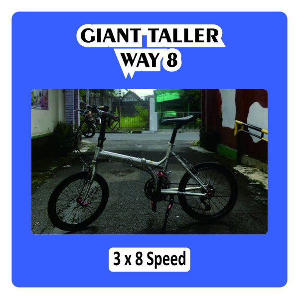 Sepeda Lipat GIANT Taller Way 8 Seli Folding bike Shimano 8 Speed Original Antik Langka Rem brakco