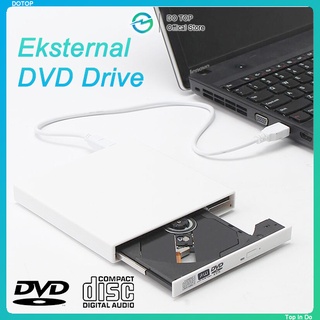 DOTOP™ External DVD Drive Efisiensi Baca Tinggi Silm Portable USB2.0 CD-RW Putih CD ROM Optical Drive Writer DVD Drive Untuk PC /Laptop