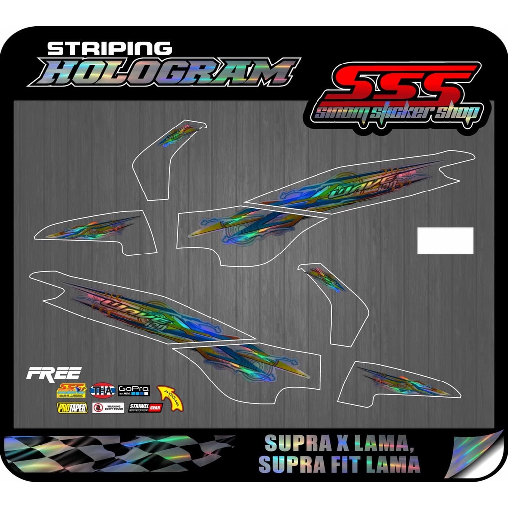 Striping Stiker Hologram Supra X lama/Fit lama Ungkel