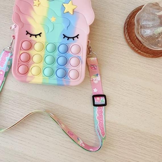 ♪ Tas Unicorn Anak Anak Pop it Sling Bag [INCLUDE TALI SLING] [BIG UNICORN SERIES] ♕