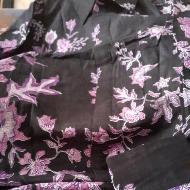 Kemeja Batik Pria Lengan Panjang Size M L Xl Xxl  Bswart Batik Hrb026 Kenongo Hem Panjang Padi