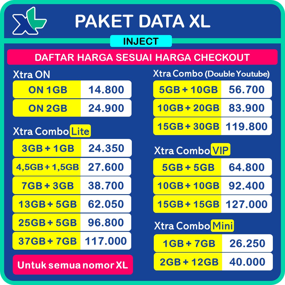 Promo Kuota Xl Xtra Combo Vip Lite Inject Paket Internet Data Xl 5gb 10gb 15gb 20gb 35gb Shopee Indonesia