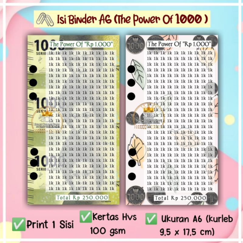 

The Power of Rp 1K - 100K | Kertas Binder A6 Isi 15 - 30 Lembar