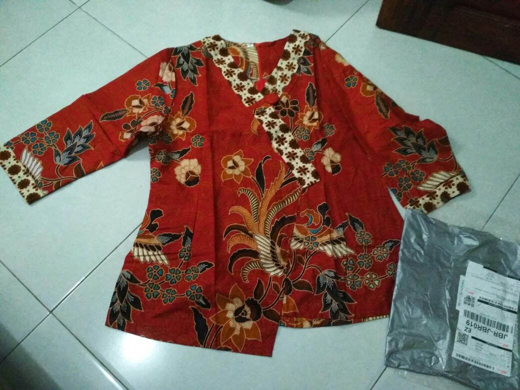 Simifashion Couple Blouse Dan Kemeja Batik Solo Ori Motif Manuk Abang Ukuran M L Xl Xxl Xxxl 4l 5l