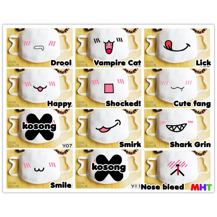 Masker Emoticon / Kaomoji Mask bisa untuk Masker Motor