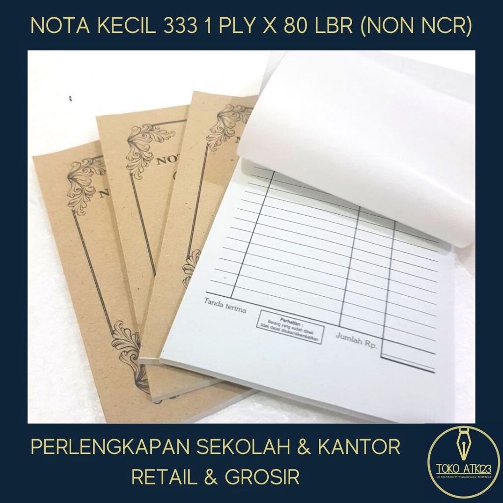 Nota Kecil 1 Ply Merk 333 / Rankap 1 / Putih