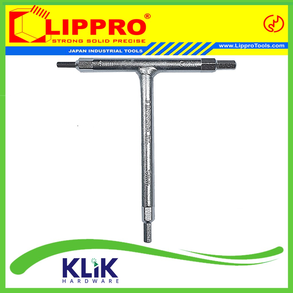 LIPPRO Kunci L 3 Way Model T Ukuran 4 5 6 mm