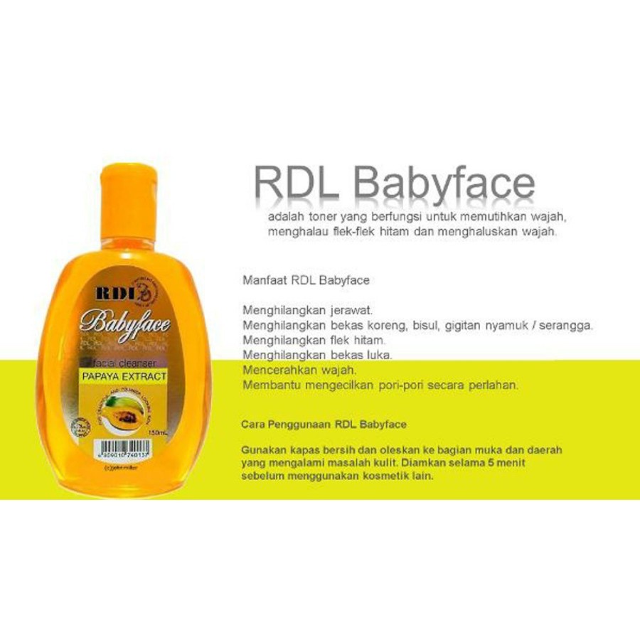 RDL BABYFACE FACIAL CLEANSER PAPAYA EXTRACT 150 ML