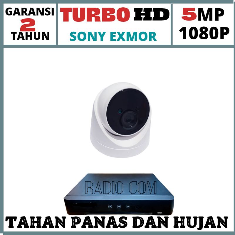 PTOMO PAKET CCTV 1 CAMERA IR SONY EXMOR 5MP 1080P TURBO HD LENGAKP SIAP PASANG
