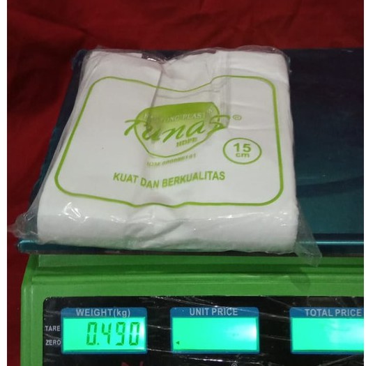 POTONGAN HARGA!!! Kantong Kresek Kiloan Putih Merk Tunas &quot;TEBAL&quot; uk. 15 Harga per (1pack)