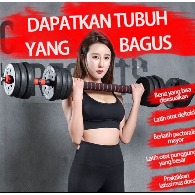 Dumbel set-dumbel 20kg -angkat beban-gym-alat olahraga-alat fitness