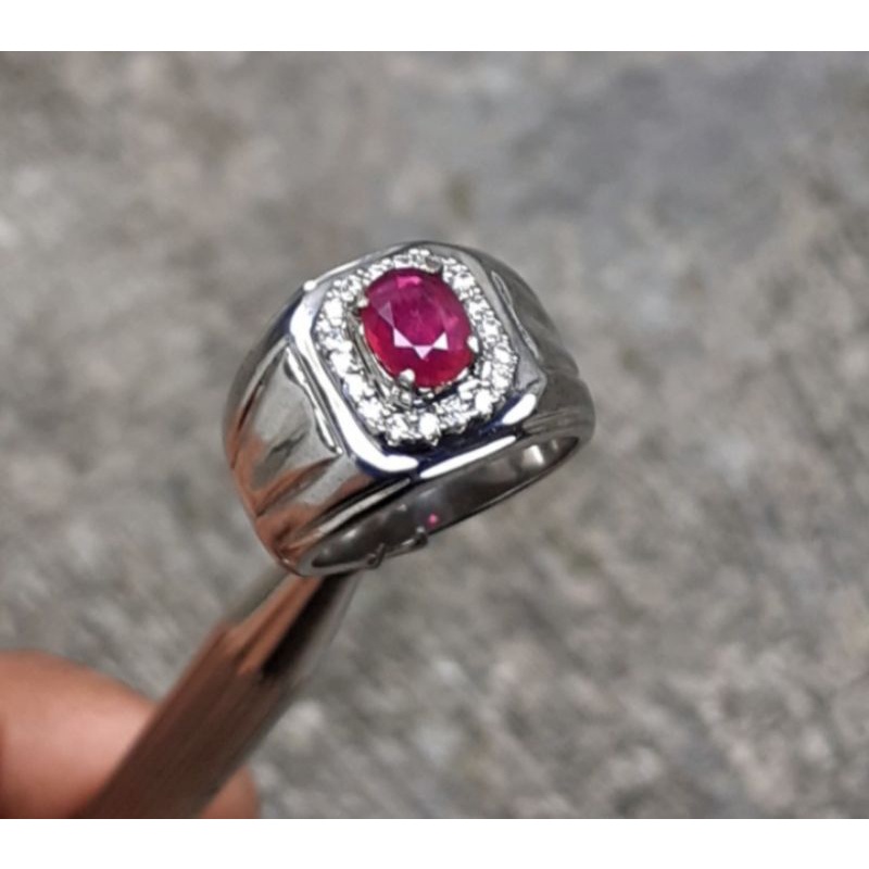 CINCIN BATU PERMATA MERAH RUBY AFRIKA NATURAL