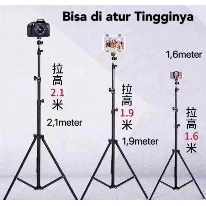 Tripod Kamera 3118 180cm / Tripod Lampu / Camera Tripod 1,8m / Tripod Kaki Tiga Hitam Free Holder HP